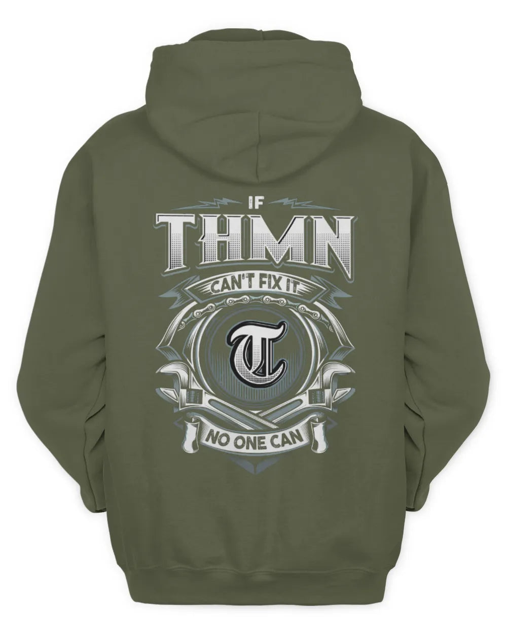 THMN AP81-K4-626 - Personalized Ahmed Quote Apparel “If Ahmed Can't Fix It, No One Can” - Unisex Hoodie - Military Green