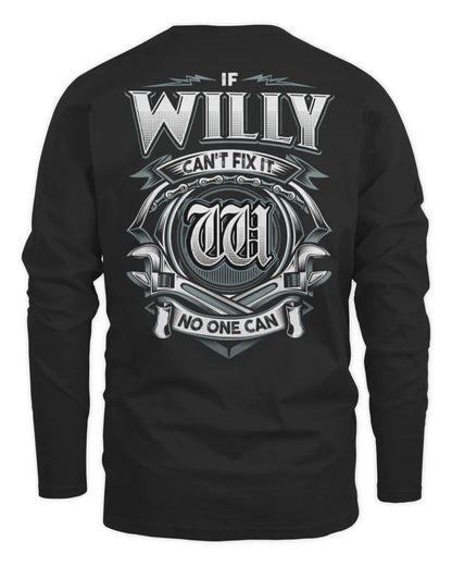 WILLY AP81-K4-626 - Personalized Ahmed Quote Apparel “If Ahmed Can't Fix It, No One Can” - Men's Long Sleeved T-Shirt - Black