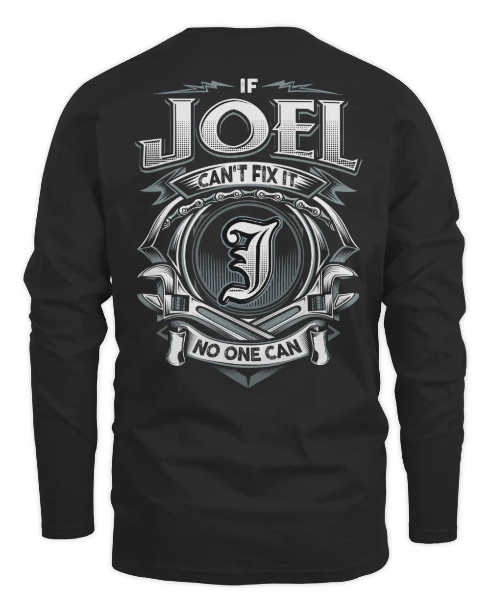 JOEL AP81-K4-626 - Personalized Ahmed Quote Apparel “If Ahmed Can't Fix It, No One Can” - Men's Long Sleeved T-Shirt - Black