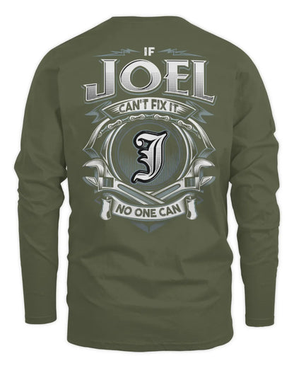 JOEL AP81-K4-626 - Personalized Ahmed Quote Apparel “If Ahmed Can't Fix It, No One Can” - Men's Long Sleeved T-Shirt - Military Green