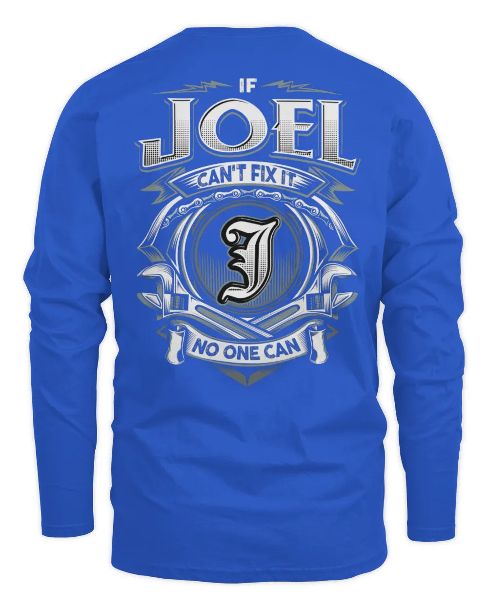 JOEL AP81-K4-626 - Personalized Ahmed Quote Apparel “If Ahmed Can't Fix It, No One Can” - Men's Long Sleeved T-Shirt - Royal