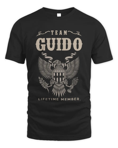 GUIDO TP06-K82 – Personalized Classic Style Apparel “Team NAME Lifetime Member” - Unisex Standard T-Shirt - Black
