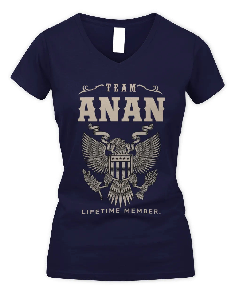 ANAN TP06-K82 – Personalized Classic Style Apparel “Team NAME Lifetime Member” - Women's V-Neck T-Shirt - Navy