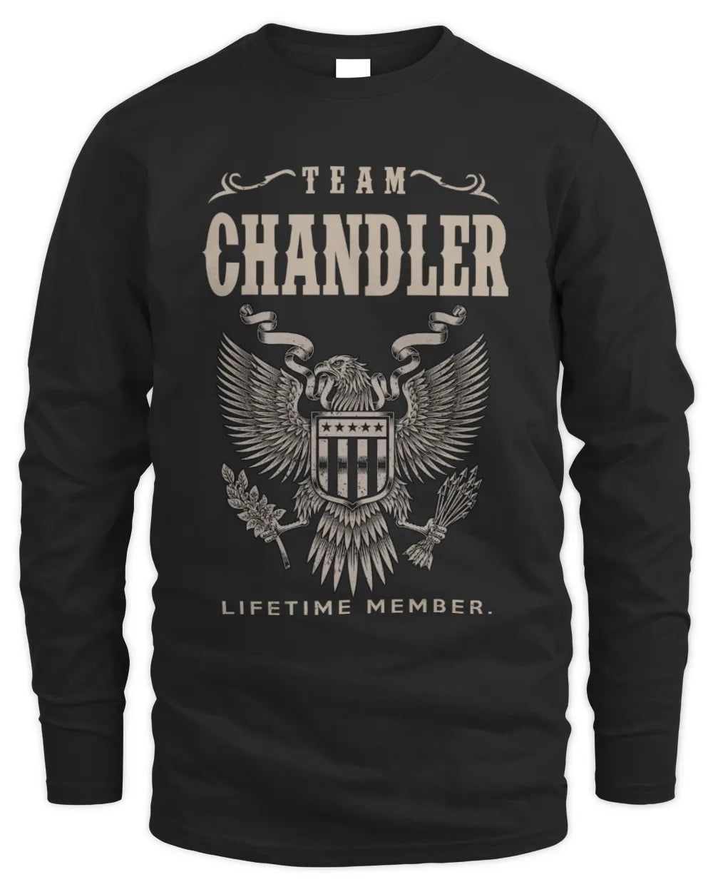 CHANDLER TP06-K82 – Personalized Classic Style Apparel “Team NAME Lifetime Member” - Men's Long Sleeved T-Shirt - Black