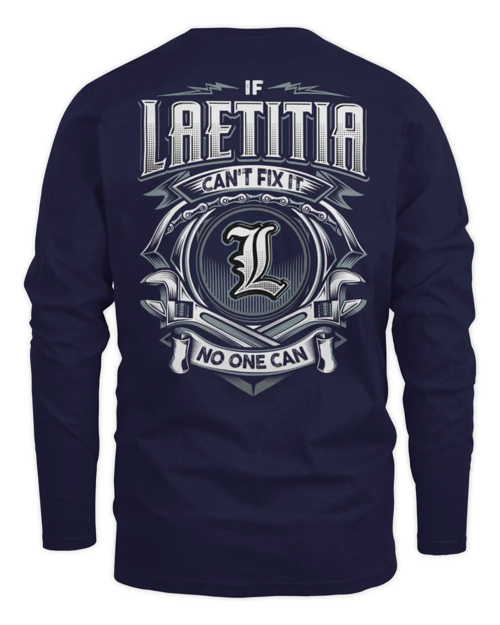 LAETITIA AP81-K4-626 - Personalized Ahmed Quote Apparel “If Ahmed Can't Fix It, No One Can” - Men's Long Sleeved T-Shirt - Navy