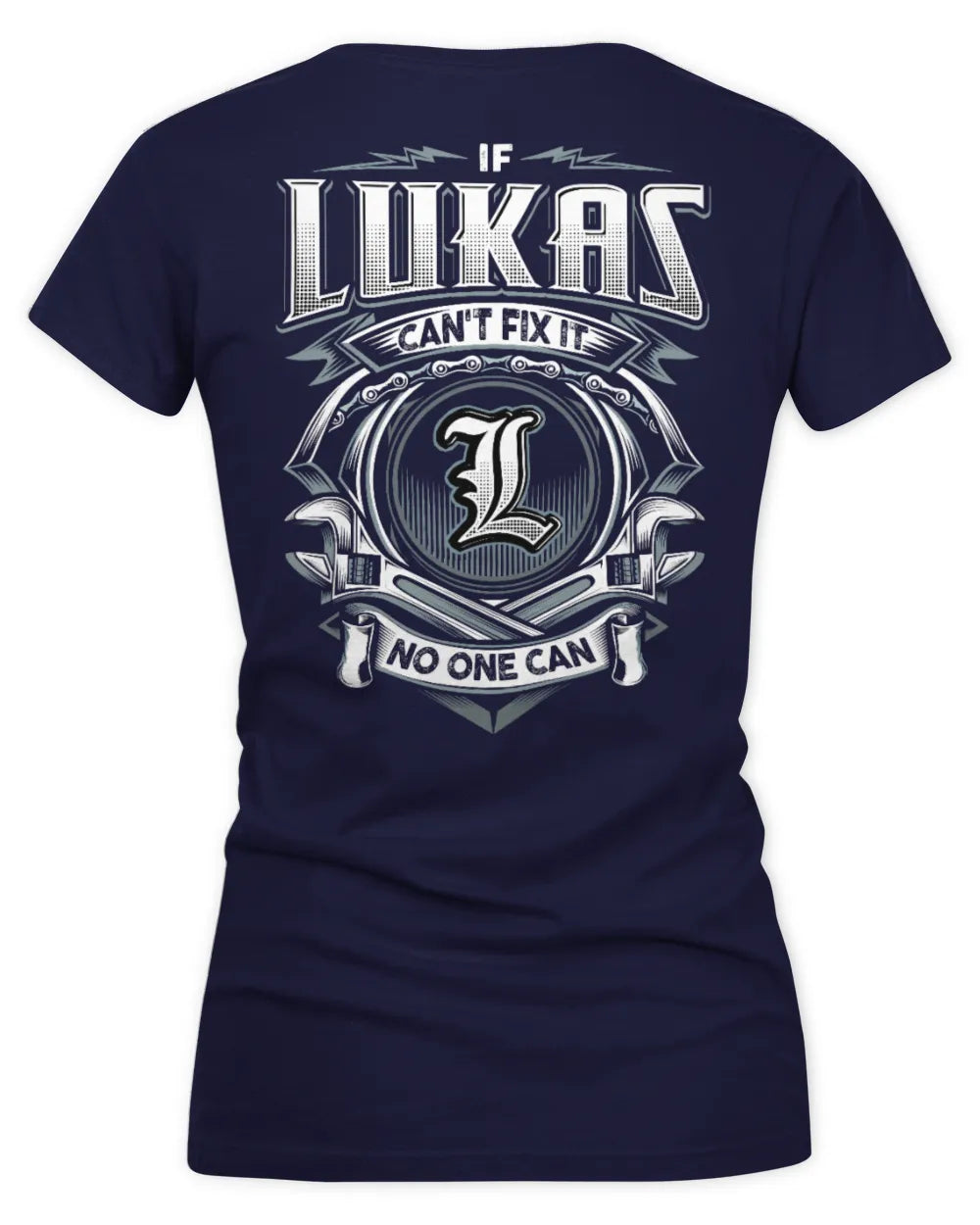 LUKAS AP81-K4-626 - Personalized Ahmed Quote Apparel “If Ahmed Can't Fix It, No One Can” - Women's V-Neck T-Shirt - Navy