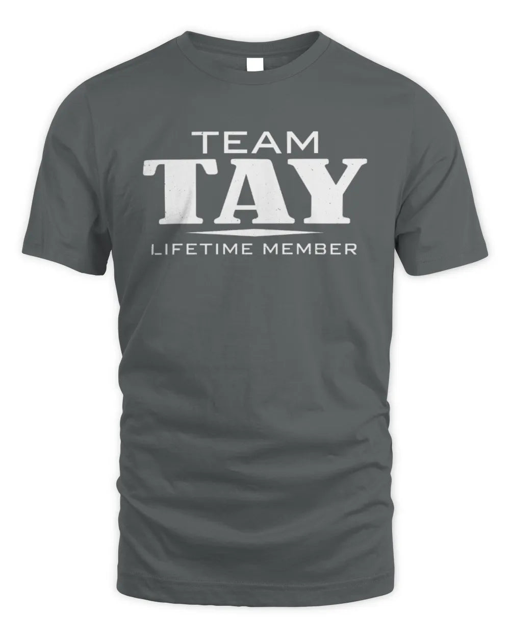 TAY BL62-K4-128 - Personalized “Team NAME Lifetime Member” - Unisex Standard T-Shirt - Charcoal