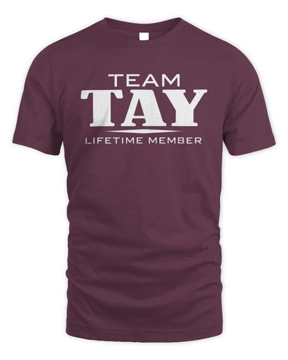 TAY BL62-K4-128 - Personalized “Team NAME Lifetime Member” - Unisex Standard T-Shirt - Maroon