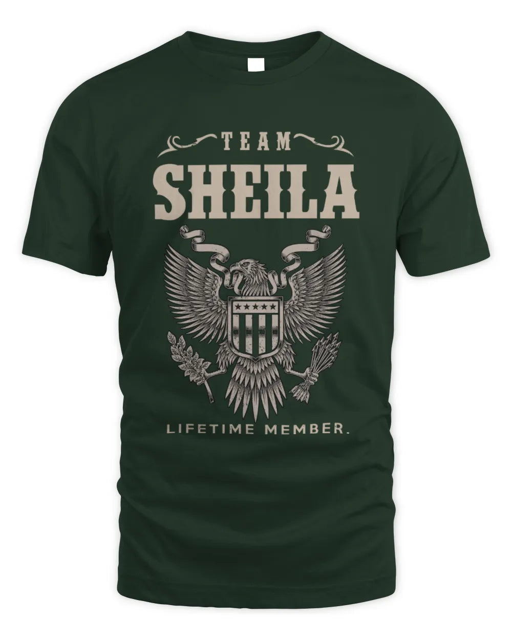 SHEILA TP06-K82 – Personalized Classic Style Apparel “Team NAME Lifetime Member” - Unisex Standard T-Shirt - Forest Green
