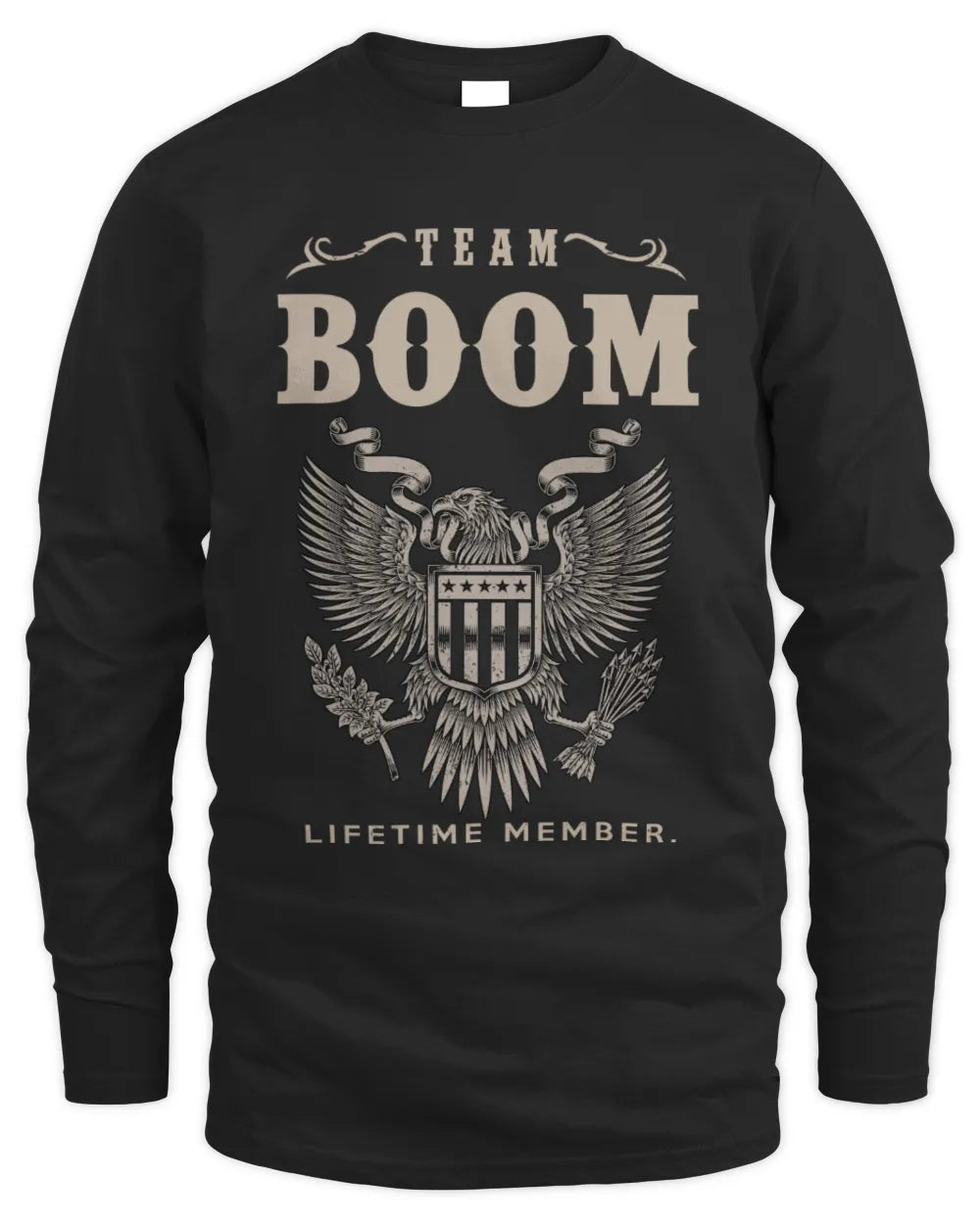 BOOM TP06-K82 – Personalized Classic Style Apparel “Team NAME Lifetime Member” - Men's Long Sleeved T-Shirt - Black