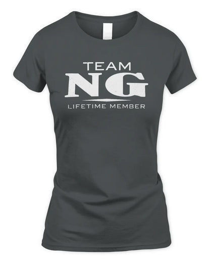 NG BL62-K4-128 - Personalized “Team NAME Lifetime Member” - Women's Standard T-Shirt - Charcoal