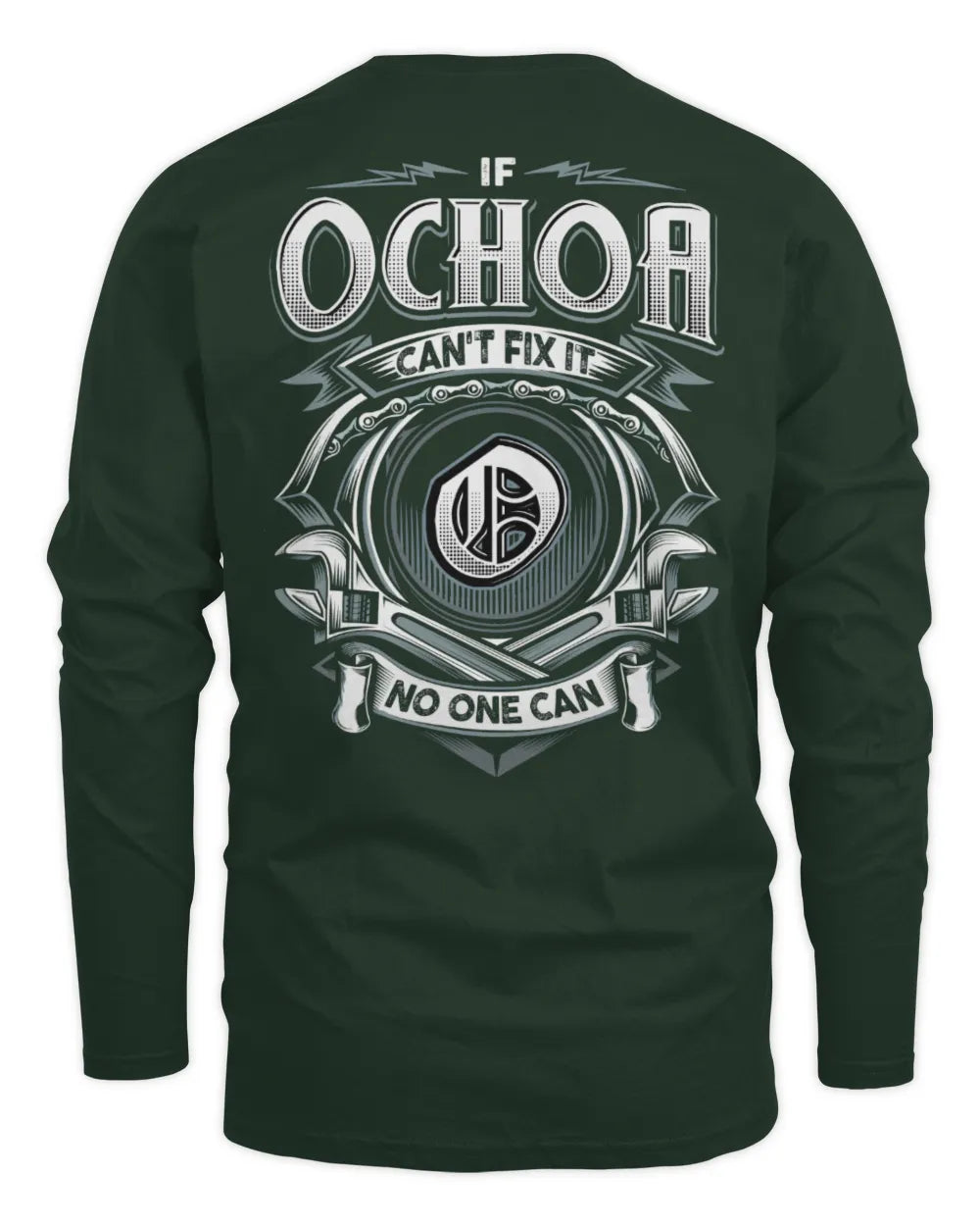 OCHOA AP81-K4-626 - Personalized Ahmed Quote Apparel “If Ahmed Can't Fix It, No One Can” - Men's Long Sleeved T-Shirt - Forest Green