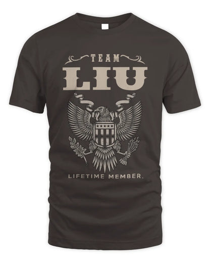 LIU TP06-K82 – Personalized Classic Style Apparel “Team NAME Lifetime Member” - Unisex Standard T-Shirt - Dark Chocolate