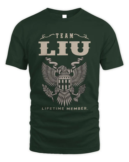 LIU TP06-K82 – Personalized Classic Style Apparel “Team NAME Lifetime Member” - Unisex Standard T-Shirt - Forest Green