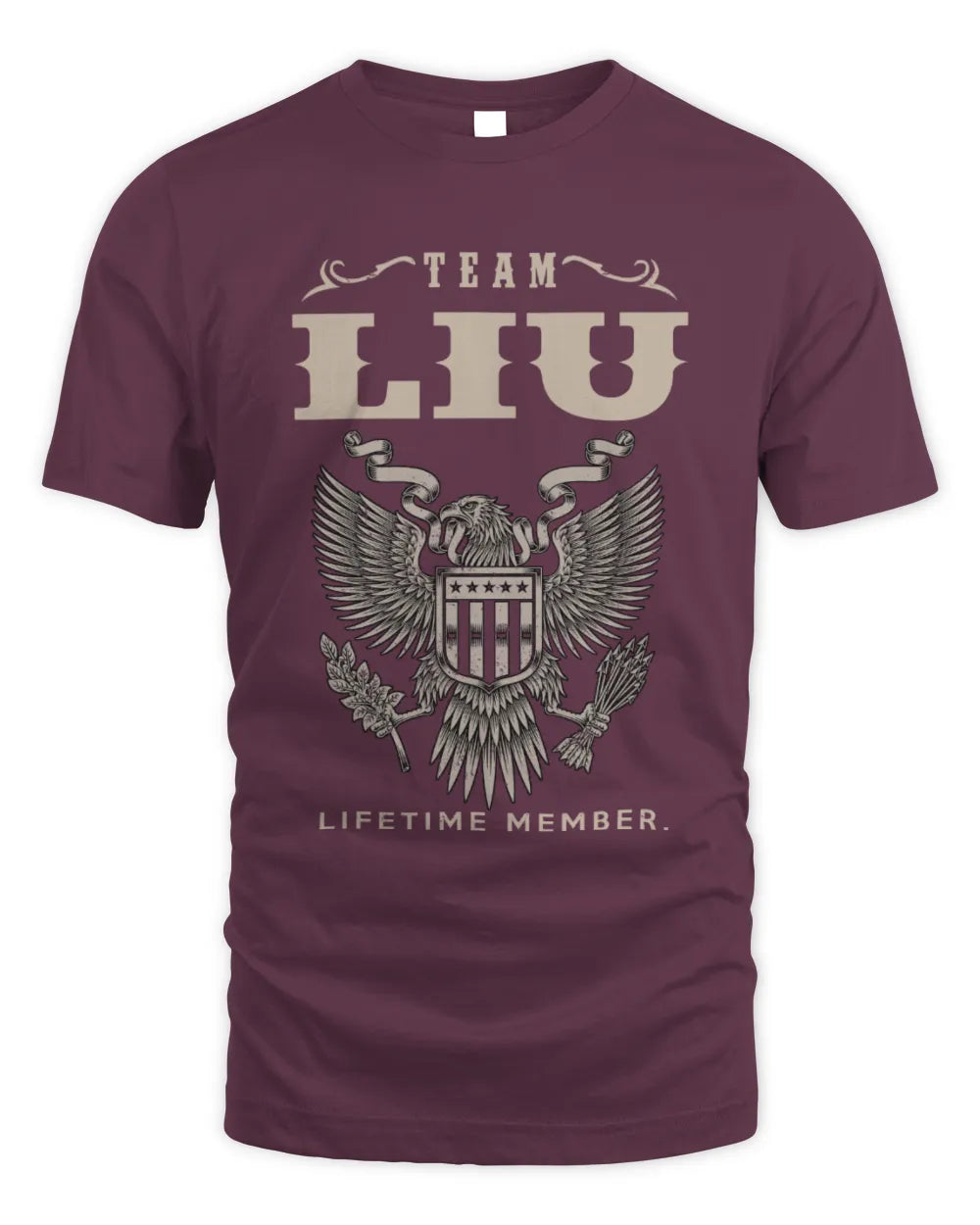 LIU TP06-K82 – Personalized Classic Style Apparel “Team NAME Lifetime Member” - Unisex Standard T-Shirt - Maroon