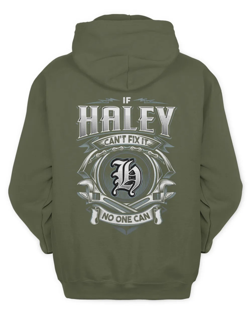 HALEY AP81-K4-626 - Personalized Ahmed Quote Apparel “If Ahmed Can't Fix It, No One Can” - Unisex Hoodie - Military Green