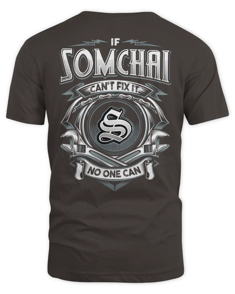 SOMCHAI AP81-K4-626 - Personalized Ahmed Quote Apparel “If Ahmed Can't Fix It, No One Can” - Unisex Standard T-Shirt - Dark Chocolate