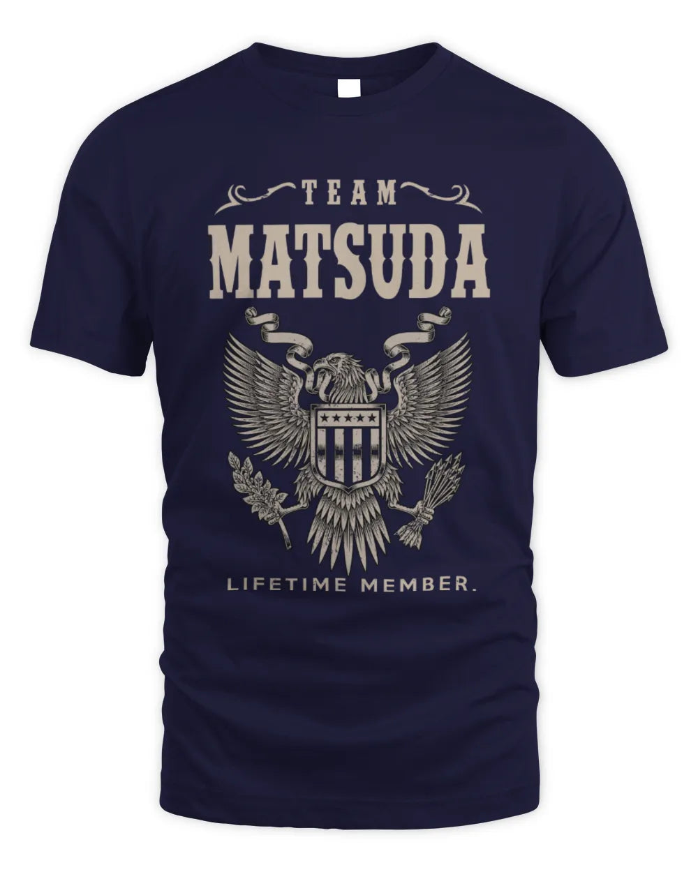 MATSUDA TP06-K82 – Personalized Classic Style Apparel “Team NAME Lifetime Member” - Unisex Standard T-Shirt - Navy