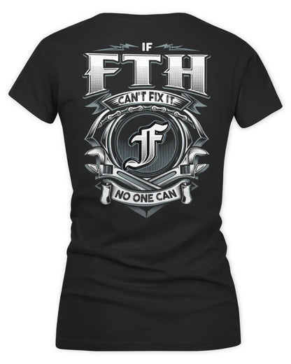 FTH AP81-K4-626 - Personalized Ahmed Quote Apparel “If Ahmed Can't Fix It, No One Can” - Women's V-Neck T-Shirt - Black