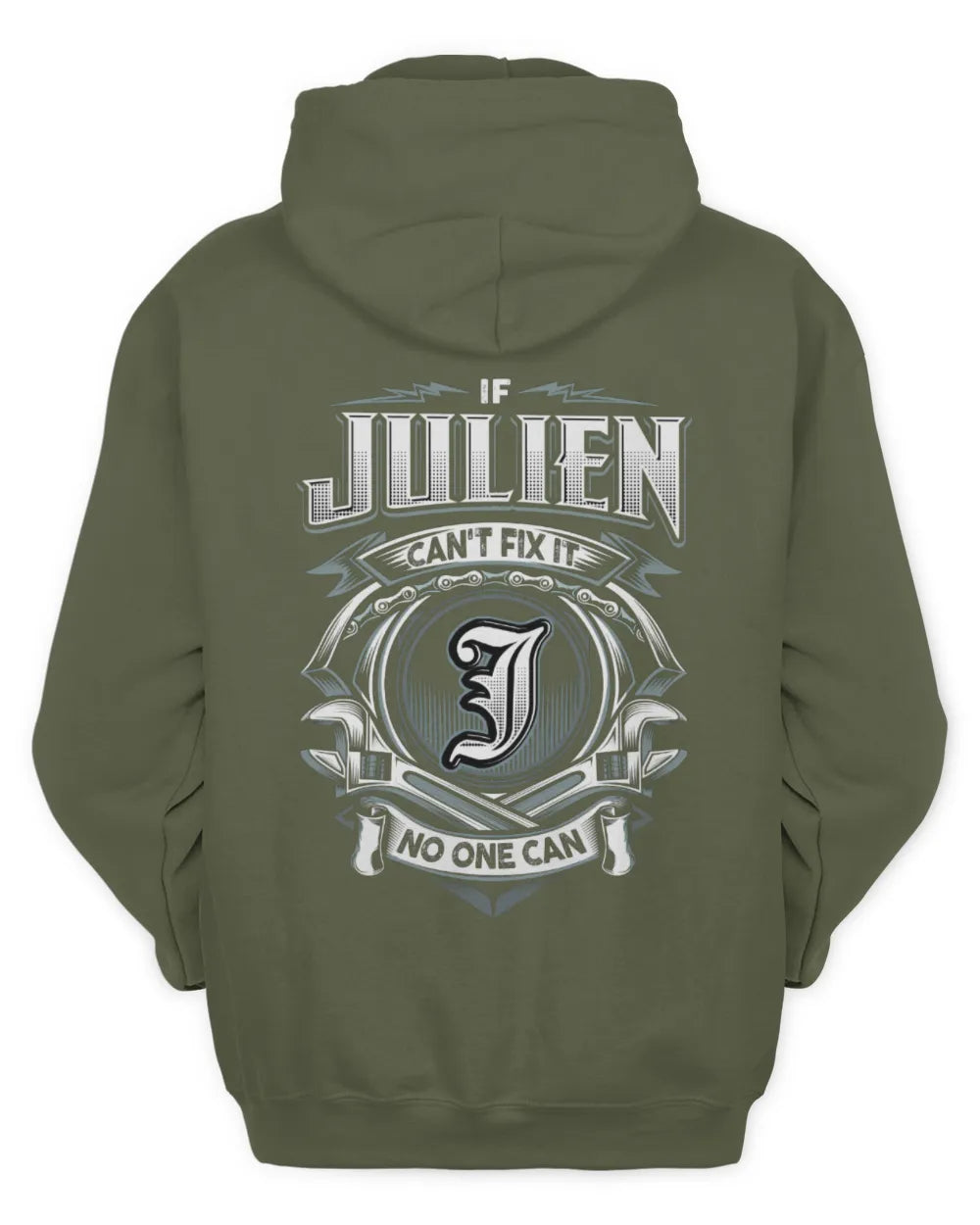 JULIEN AP81-K4-626 - Personalized Ahmed Quote Apparel “If Ahmed Can't Fix It, No One Can” - Unisex Hoodie - Military Green