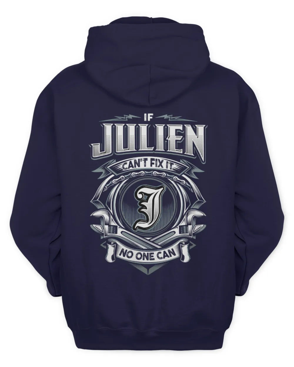 JULIEN AP81-K4-626 - Personalized Ahmed Quote Apparel “If Ahmed Can't Fix It, No One Can” - Unisex Hoodie - Navy
