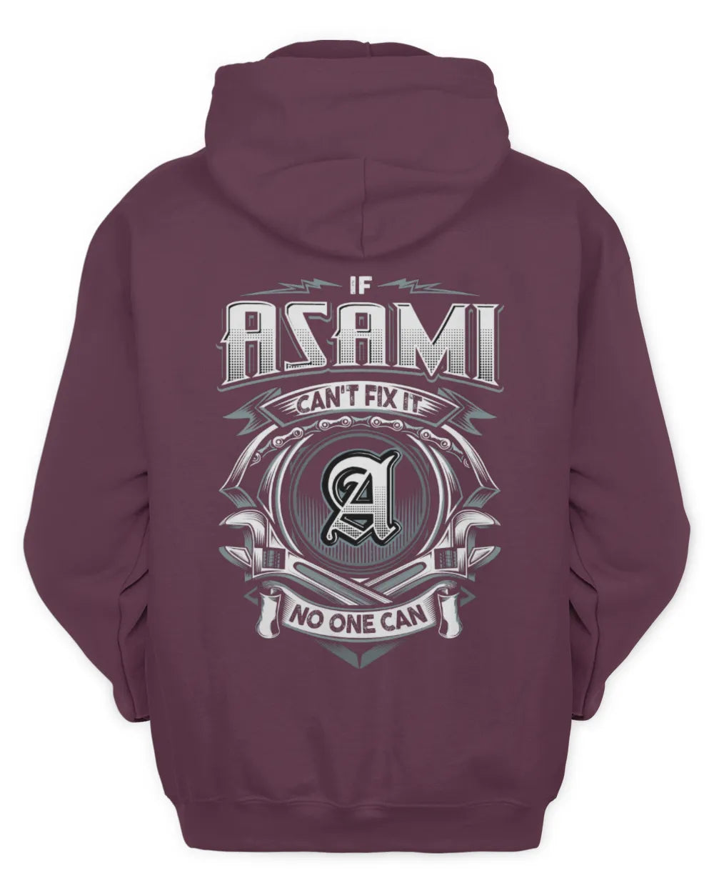 ASAMI AP81-K4-626 - Personalized Ahmed Quote Apparel “If Ahmed Can't Fix It, No One Can” - Unisex Hoodie - Maroon