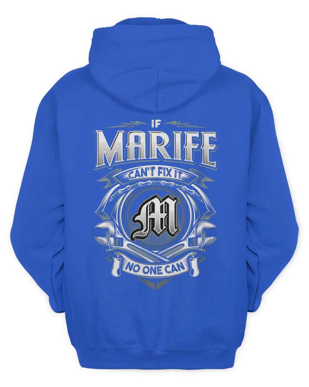 MARIFE AP81-K4-626 - Personalized Ahmed Quote Apparel “If Ahmed Can't Fix It, No One Can” - Unisex Hoodie - Royal