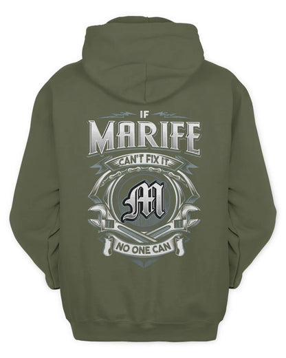 MARIFE AP81-K4-626 - Personalized Ahmed Quote Apparel “If Ahmed Can't Fix It, No One Can” - Unisex Hoodie - Military Green