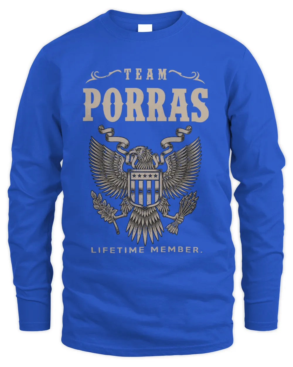 PORRAS TP06-K82 – Personalized Classic Style Apparel “Team NAME Lifetime Member” - Men's Long Sleeved T-Shirt - Royal