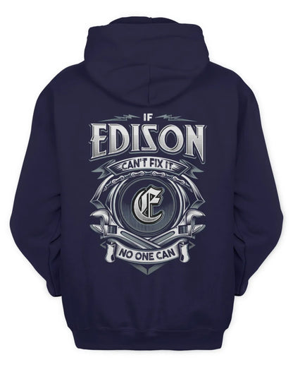 EDISON AP81-K4-626 - Personalized Ahmed Quote Apparel “If Ahmed Can't Fix It, No One Can” - Unisex Hoodie - Navy