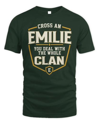 EMILIE NT1-K008 Cross A/An NAME, You Deal With the Whole Clan | Personalized Vintage T-Shirt - Unisex Standard T-Shirt - Forest Green