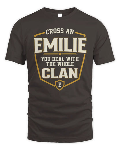 EMILIE NT1-K008 Cross A/An NAME, You Deal With the Whole Clan | Personalized Vintage T-Shirt - Unisex Standard T-Shirt - Dark Chocolate