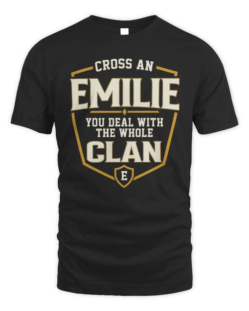 EMILIE NT1-K008 Cross A/An NAME, You Deal With the Whole Clan | Personalized Vintage T-Shirt - Unisex Standard T-Shirt - Black