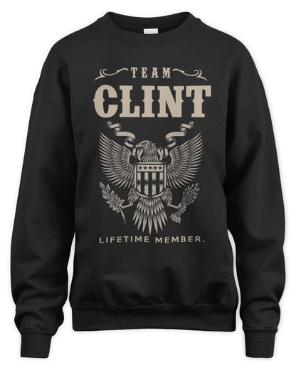 CLINT TP06-K82 – Personalized Classic Style Apparel “Team NAME Lifetime Member” - Unisex Sweatshirt - Black