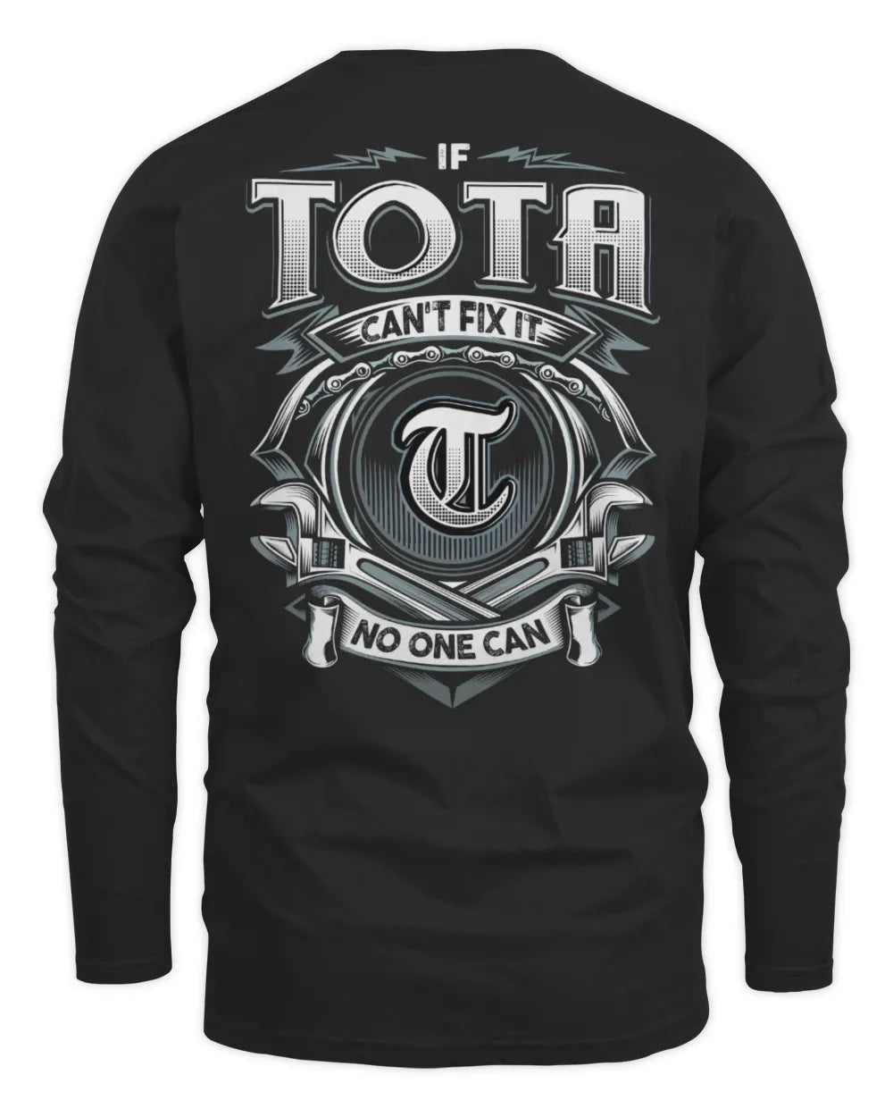 TOTA AP81-K4-626 - Personalized Ahmed Quote Apparel “If Ahmed Can't Fix It, No One Can” - Men's Long Sleeved T-Shirt - Black