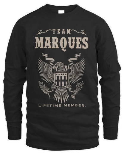 MARQUES TP06-K82 – Personalized Classic Style Apparel “Team NAME Lifetime Member” - Men's Long Sleeved T-Shirt - Black