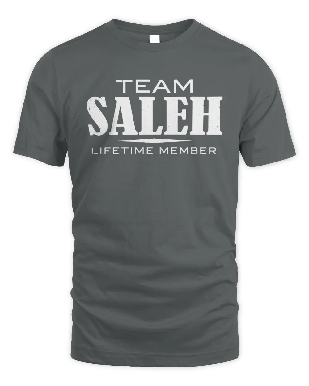 SALEH BL62-K4-128 - Personalized “Team NAME Lifetime Member” - Unisex Standard T-Shirt - Charcoal