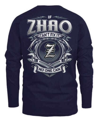 ZHAO AP81-K4-626 - Personalized Ahmed Quote Apparel “If Ahmed Can't Fix It, No One Can” - Men's Long Sleeved T-Shirt - Navy