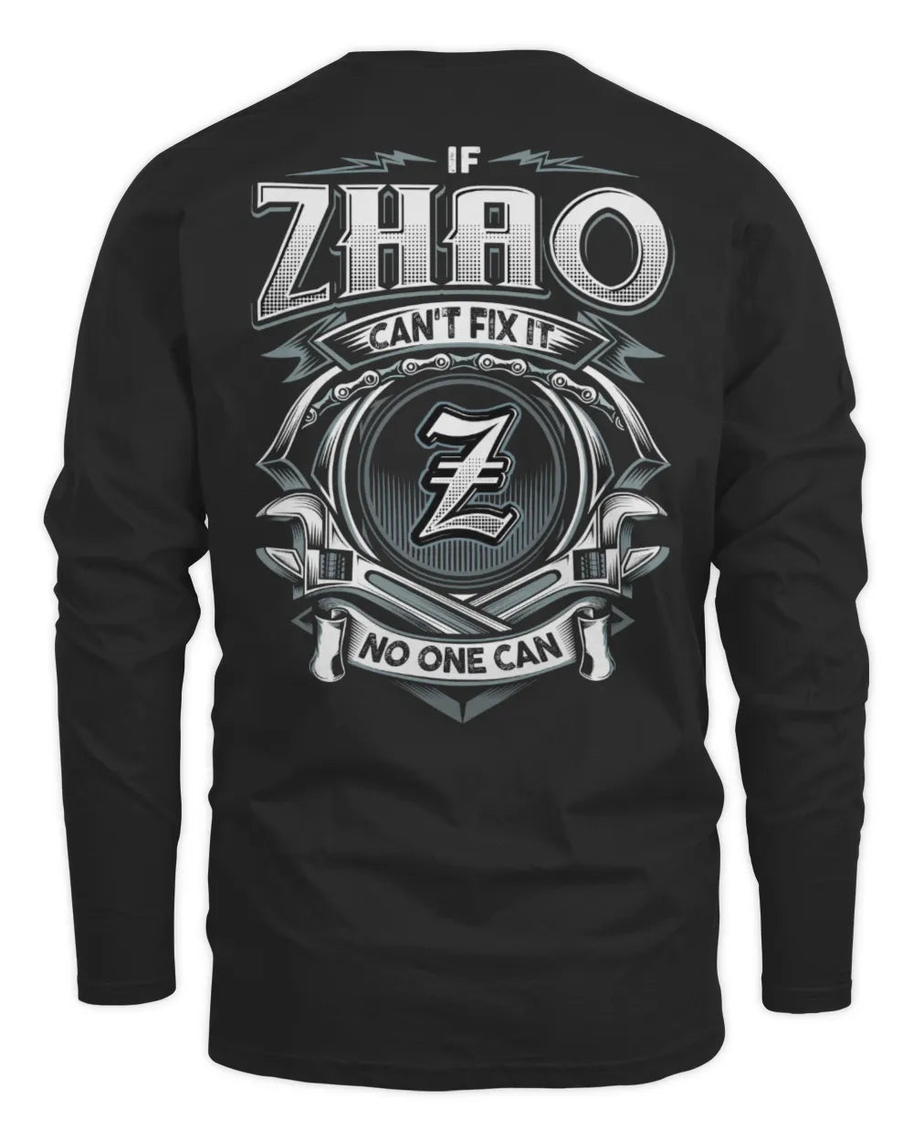 ZHAO AP81-K4-626 - Personalized Ahmed Quote Apparel “If Ahmed Can't Fix It, No One Can” - Men's Long Sleeved T-Shirt - Black