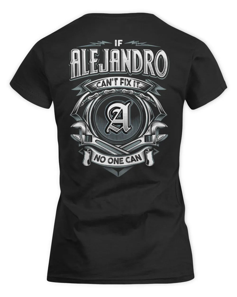 ALEJANDRO AP81-K4-626 - Personalized Ahmed Quote Apparel “If Ahmed Can't Fix It, No One Can” - Women's Standard T-Shirt - Black