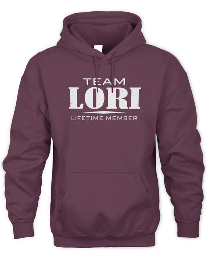LORI BL62-K4-128 - Personalized “Team NAME Lifetime Member” - Unisex Hoodie - Maroon