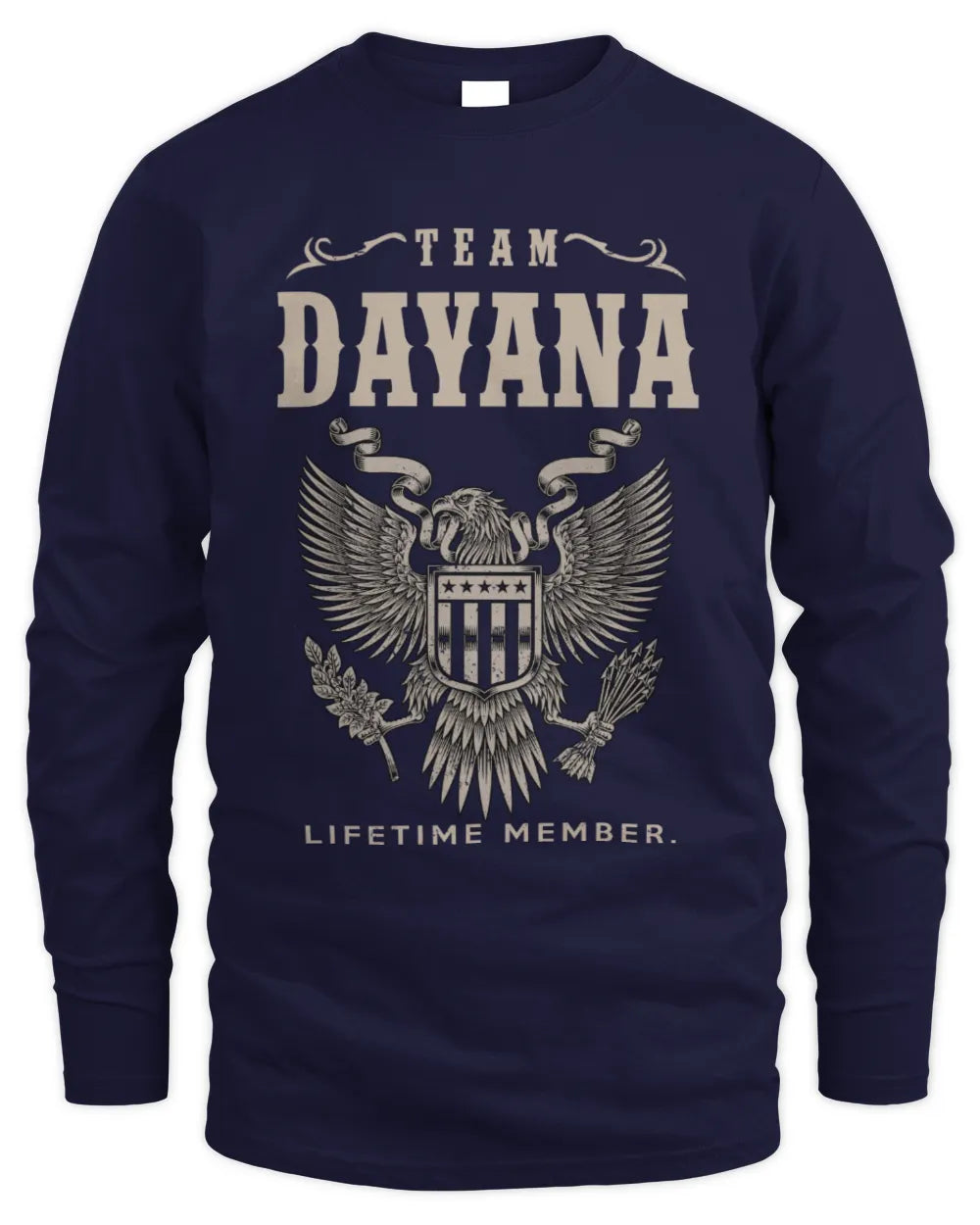 DAYANA TP06-K82 – Personalized Classic Style Apparel “Team NAME Lifetime Member” - Men's Long Sleeved T-Shirt - Navy