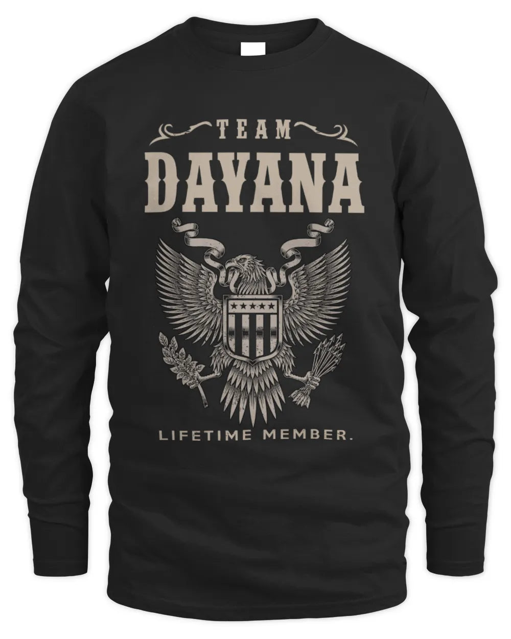 DAYANA TP06-K82 – Personalized Classic Style Apparel “Team NAME Lifetime Member” - Men's Long Sleeved T-Shirt - Black