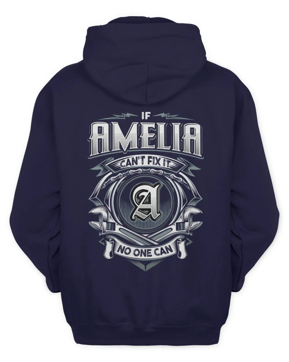 AMELIA AP81-K4-626 - Personalized Ahmed Quote Apparel “If Ahmed Can't Fix It, No One Can” - Unisex Hoodie - Navy
