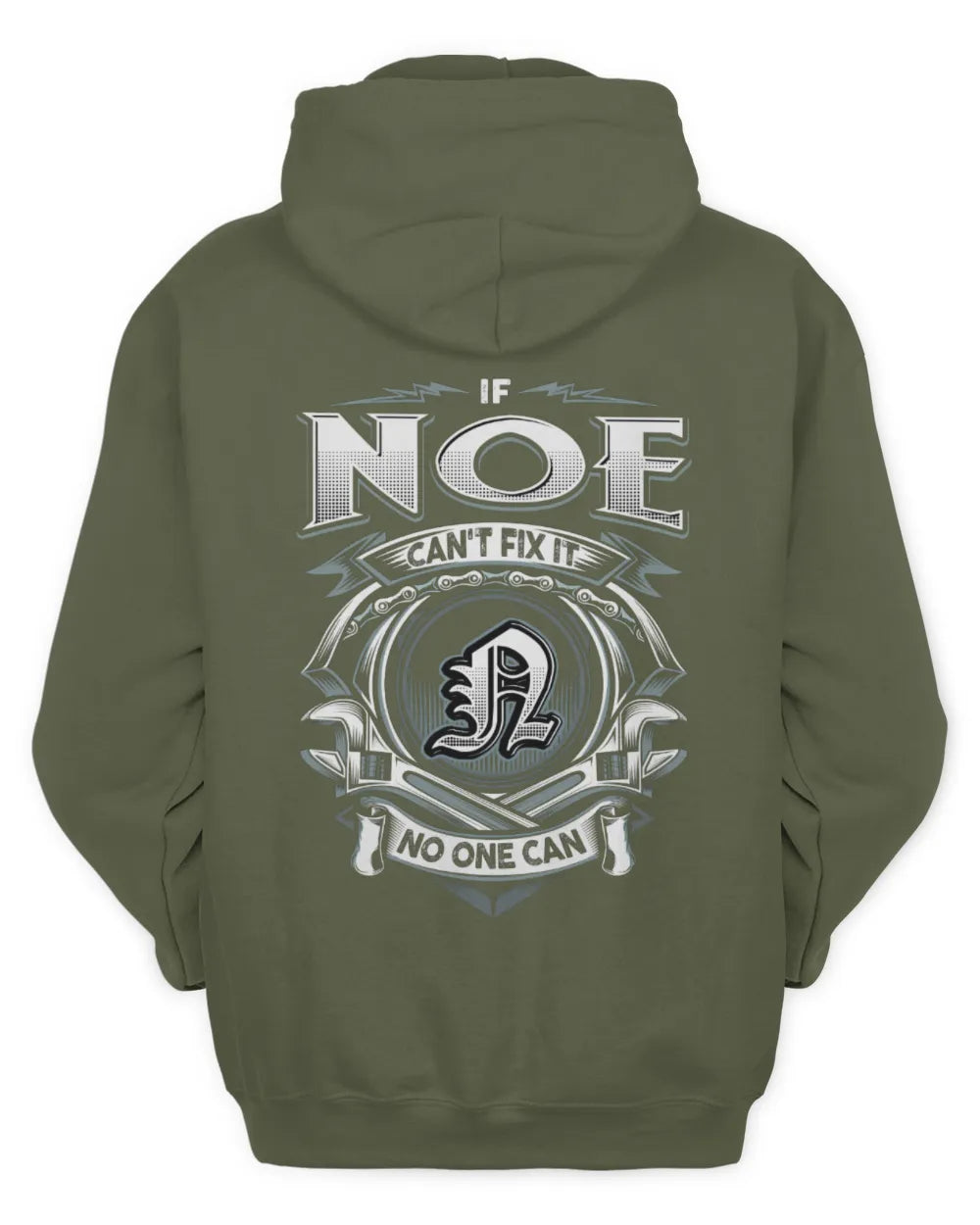 NOE AP81-K4-626 - Personalized Ahmed Quote Apparel “If Ahmed Can't Fix It, No One Can” - Unisex Hoodie - Military Green