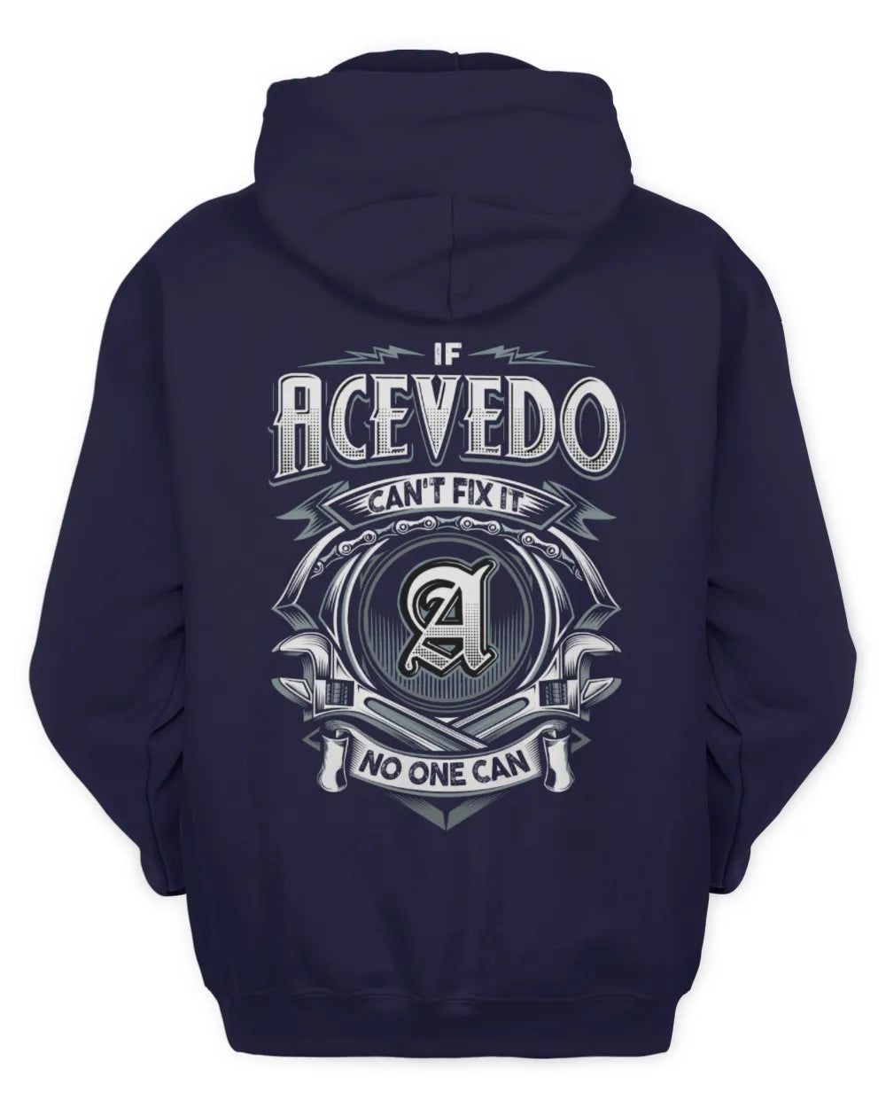 ACEVEDO AP81-K4-626 - Personalized Ahmed Quote Apparel “If Ahmed Can't Fix It, No One Can” - Unisex Hoodie - Navy