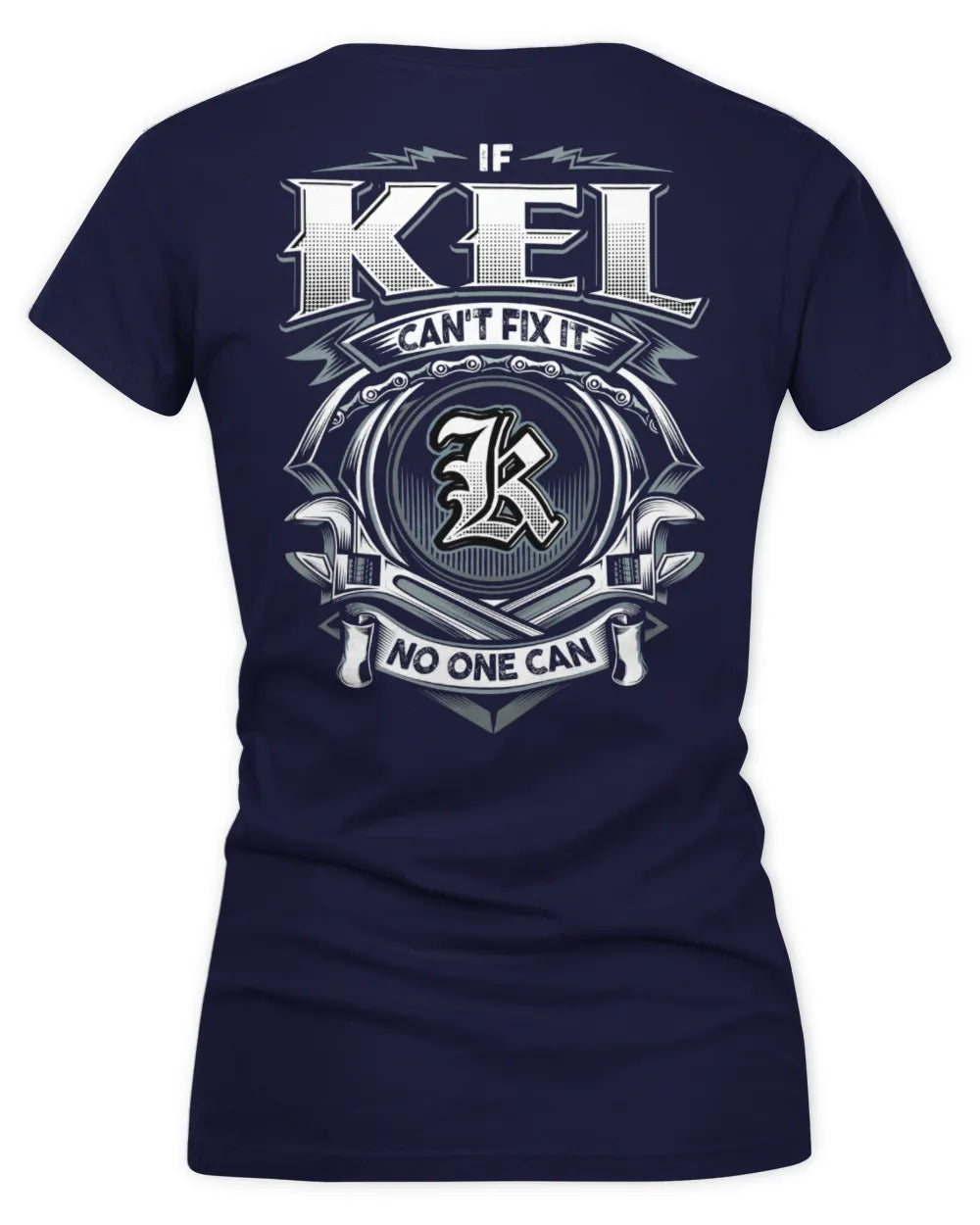 KEL AP81-K4-626 - Personalized Ahmed Quote Apparel “If Ahmed Can't Fix It, No One Can” - Women's V-Neck T-Shirt - Navy