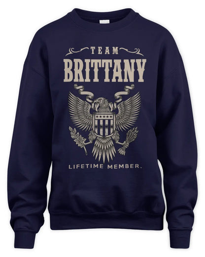 BRITTANY TP06-K82 – Personalized Classic Style Apparel “Team NAME Lifetime Member” - Unisex Sweatshirt - Navy
