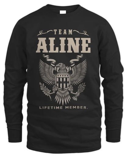 ALINE TP06-K82 – Personalized Classic Style Apparel “Team NAME Lifetime Member” - Men's Long Sleeved T-Shirt - Black