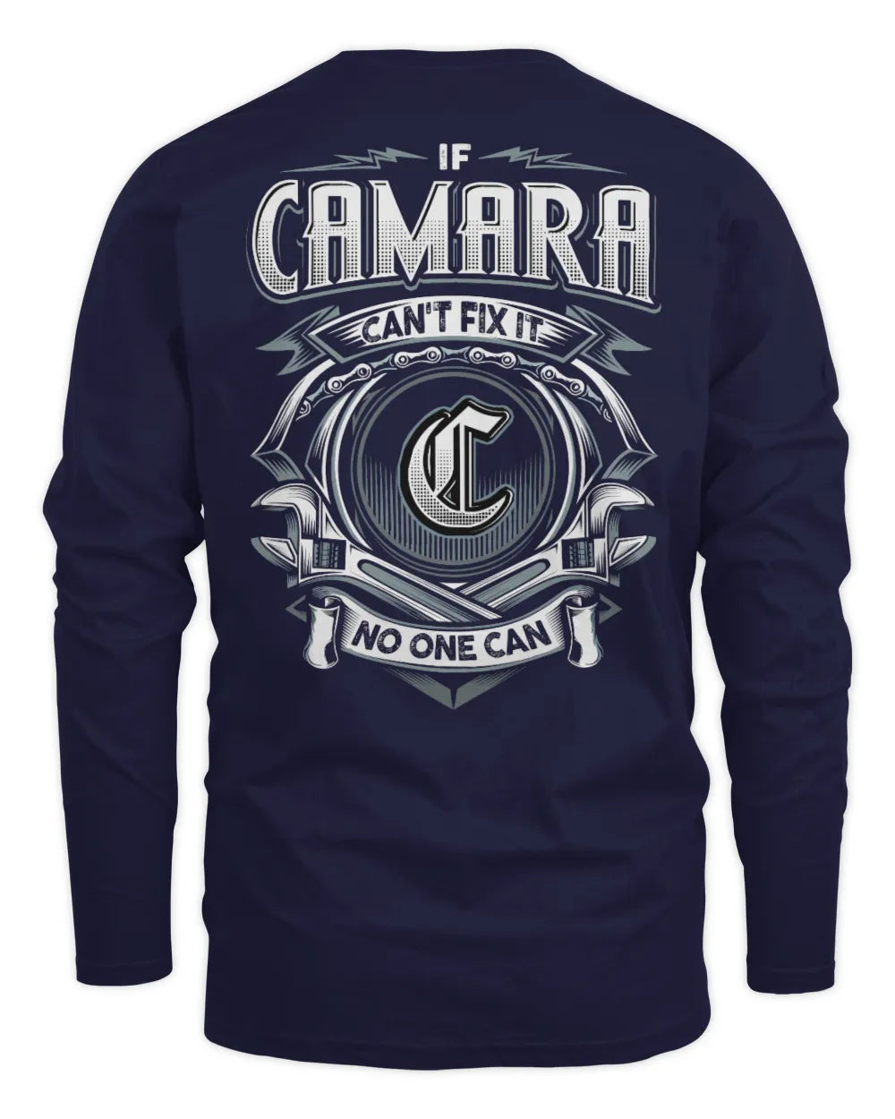 CAMARA AP81-K4-626 - Personalized Ahmed Quote Apparel “If Ahmed Can't Fix It, No One Can” - Men's Long Sleeved T-Shirt - Navy
